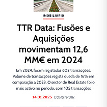 TTR Data: Fuses e Aquisies movimentam 12,6 MM em 2024